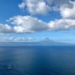 white and blue sky over blue sea